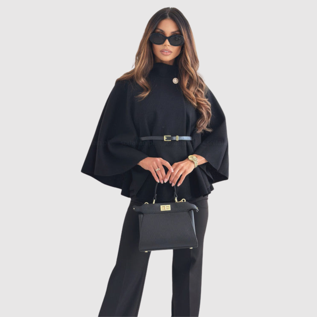 Alora Best Seller - Elegant lady poncho with belt
