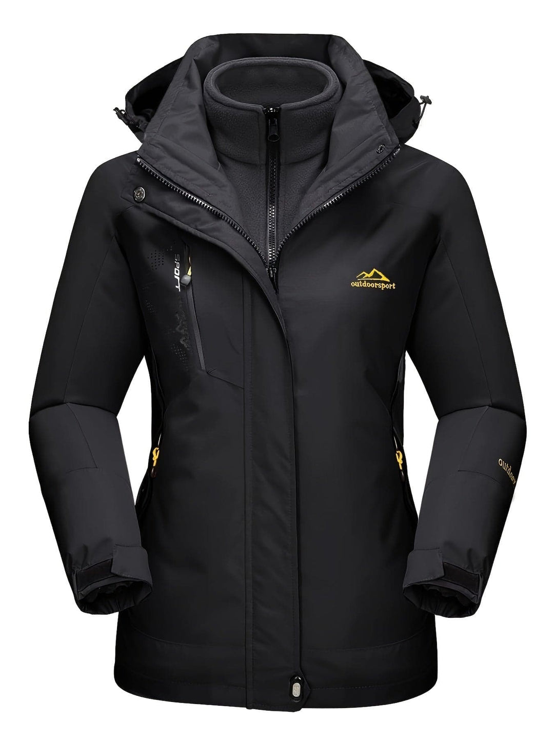 3-in-1 Waterproof Winter Coat, Fleece Lined,Two-Piece Suit, Hooded Ski & Hiking Jacket