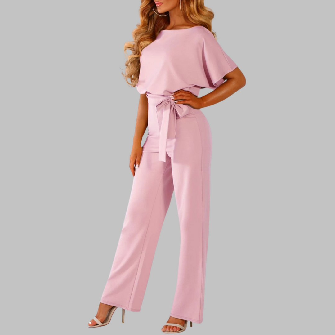 SOHO™ - Casual Tie Front Batwing Sleeve Jumpsuit