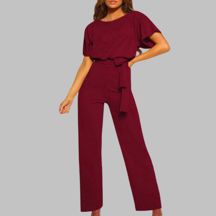 SOHO™ - Casual Tie Front Batwing Sleeve Jumpsuit