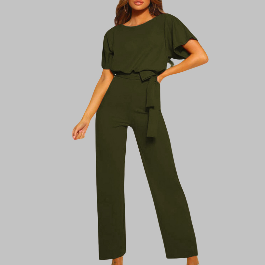 SOHO™ - Casual Tie Front Batwing Sleeve Jumpsuit
