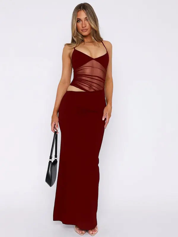 ENA™ - Classy Sleeveless Cut-Out Bodycon Sheer Dress