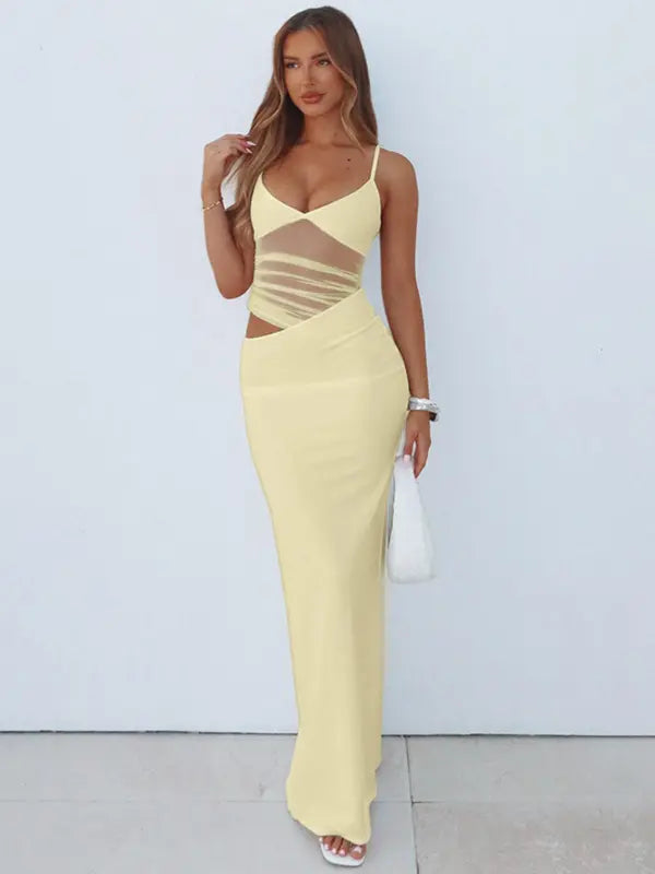 ENA™ - Classy Sleeveless Cut-Out Bodycon Sheer Dress