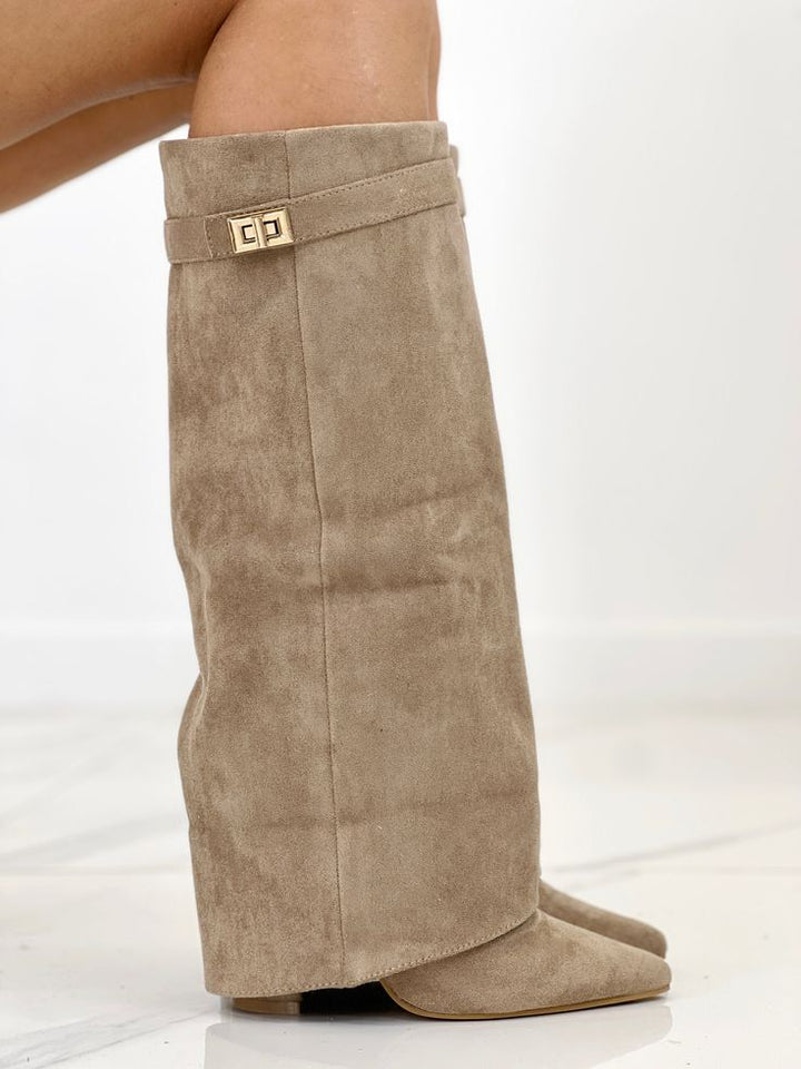 BELLA™ - Khaki Suede Boots