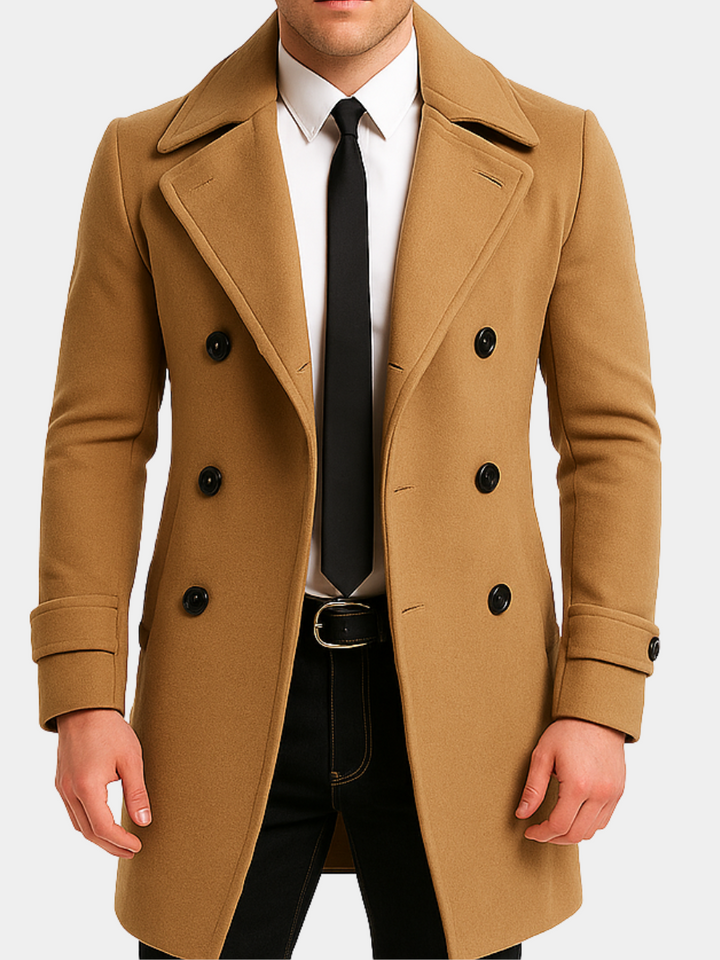 Nandi Men’s Premium Double-Breasted Wool Coat