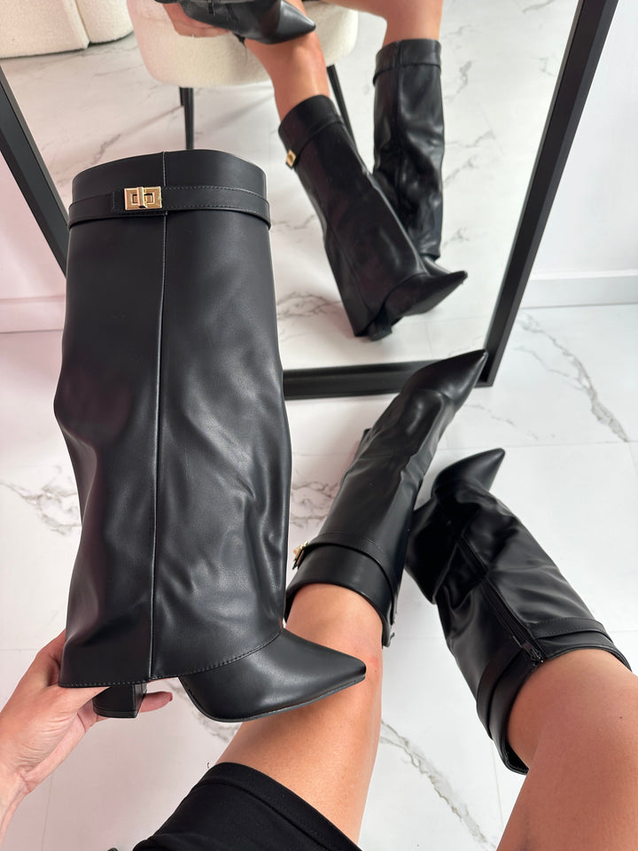 SEREN™ - Black Leather Boots