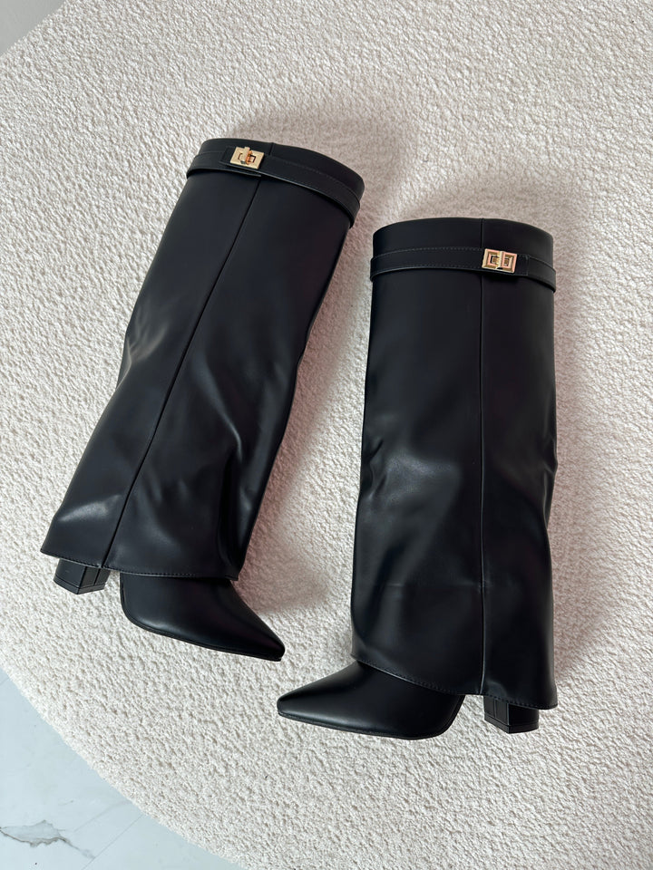 SEREN™ - Black Leather Boots