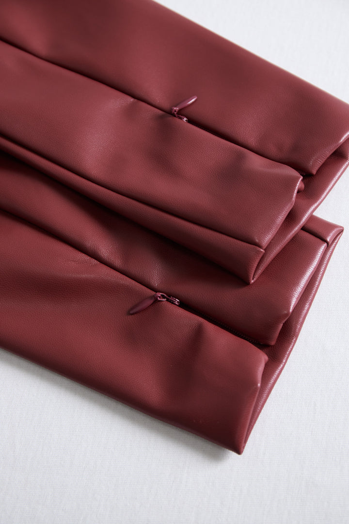 Alora Black Faux Leather Bodycon Dress