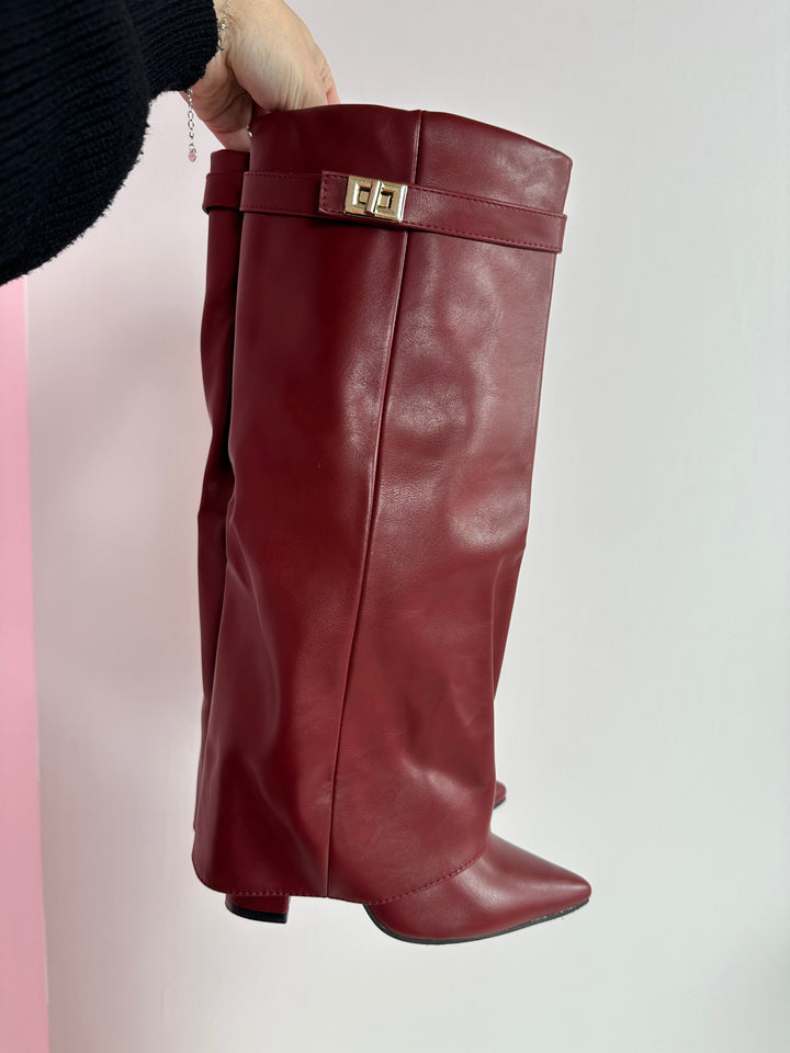 Loise™ - Burgundy Leather Boots