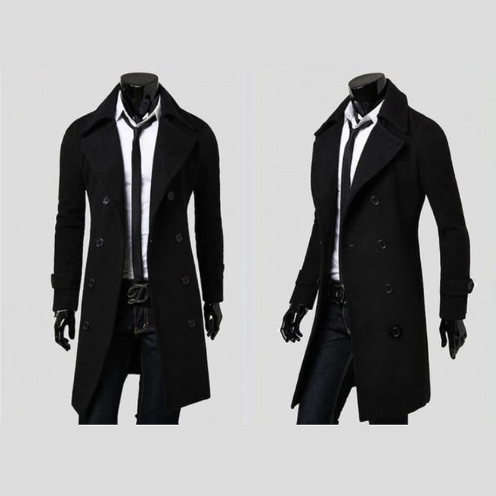 Nandi Men’s Premium Double-Breasted Wool Coat