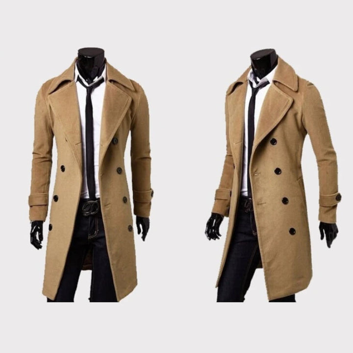 Nandi Men’s Premium Double-Breasted Wool Coat