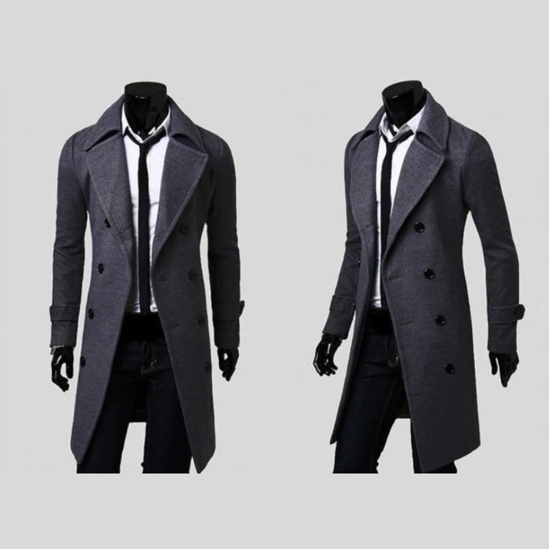 Nandi Men’s Premium Double-Breasted Wool Coat