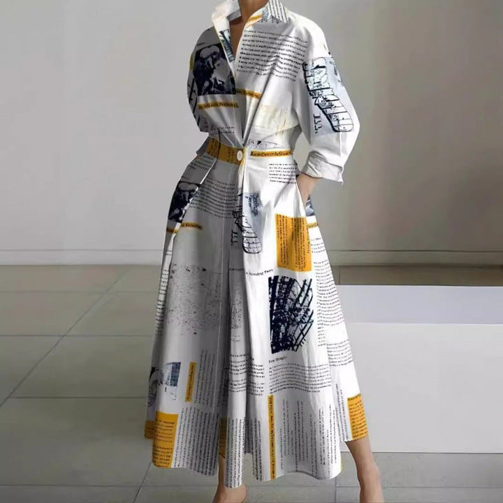 SOFIA™ - Elegant Front Wrap Collared Maxi Dress