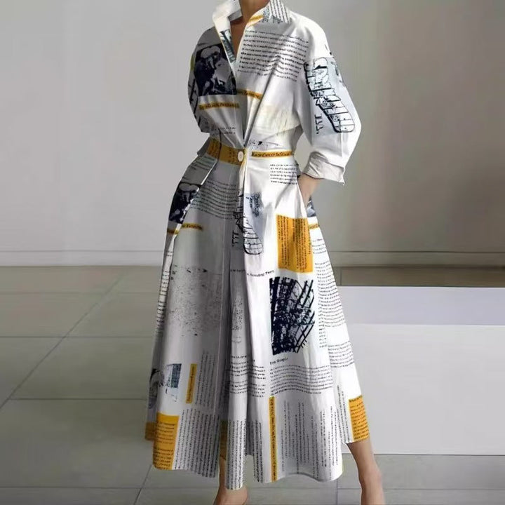 SOFIA™ - Elegant Front Wrap Collared Maxi Dress