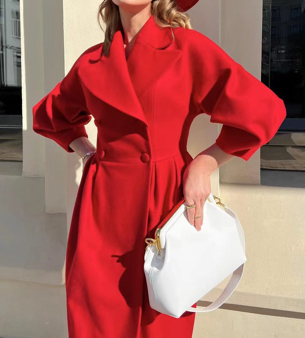 Marna Women’s Elegant Wool Wrap Coat