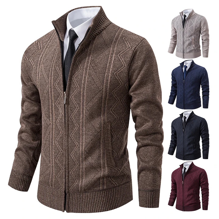 Kendal Men’s Zip-Up Knit Cardigan Sweater