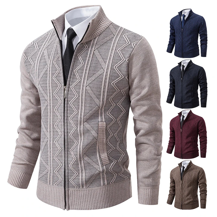 Kendal Men’s Zip-Up Knit Cardigan Sweater