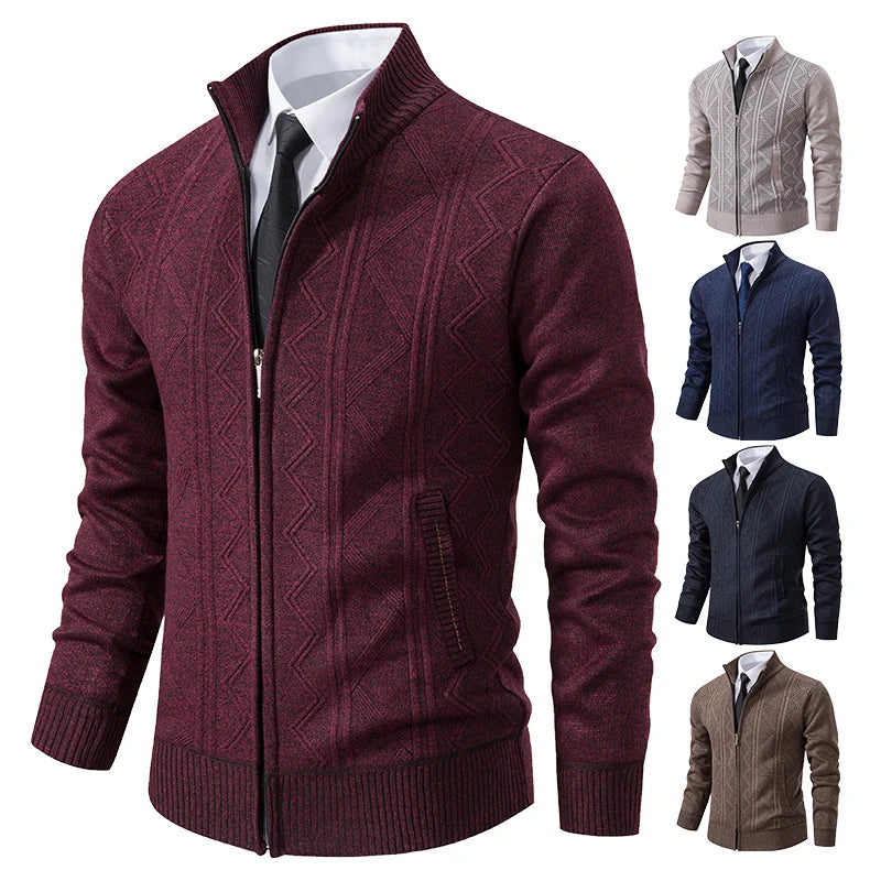 Kendal Men’s Zip-Up Knit Cardigan Sweater
