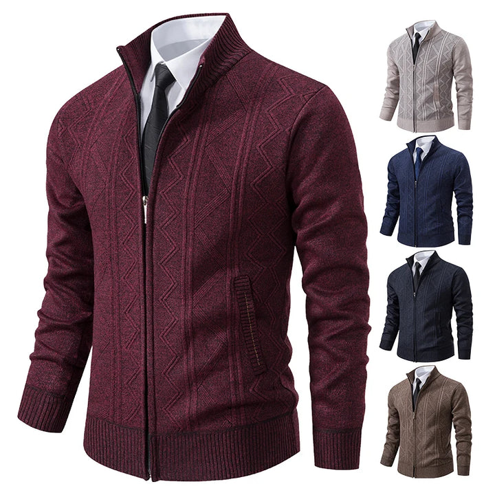 Kendal Men’s Zip-Up Knit Cardigan Sweater