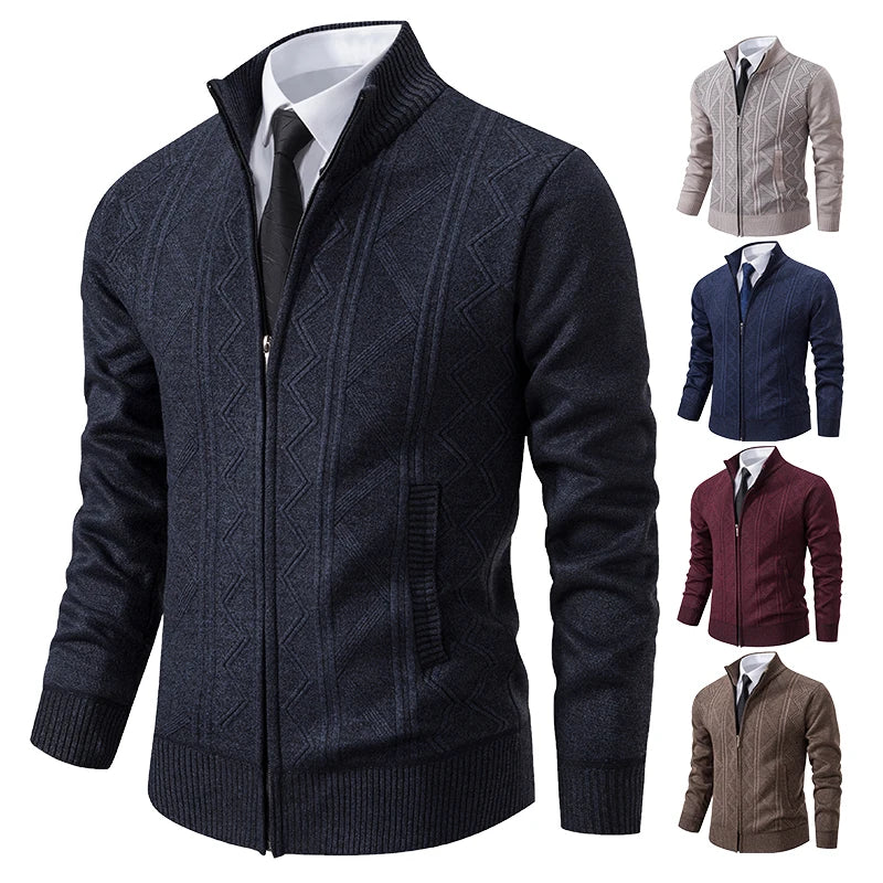 Kendal Men’s Zip-Up Knit Cardigan Sweater