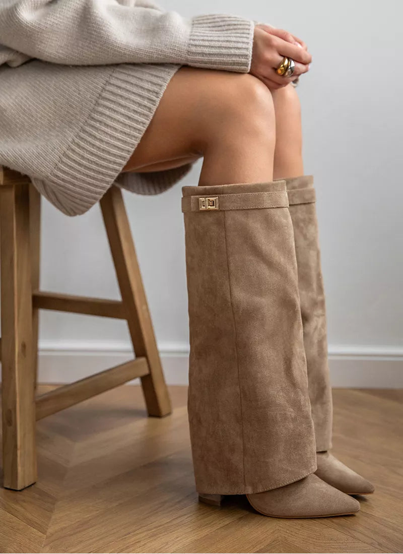 BELLA™ - Khaki Suede Boots