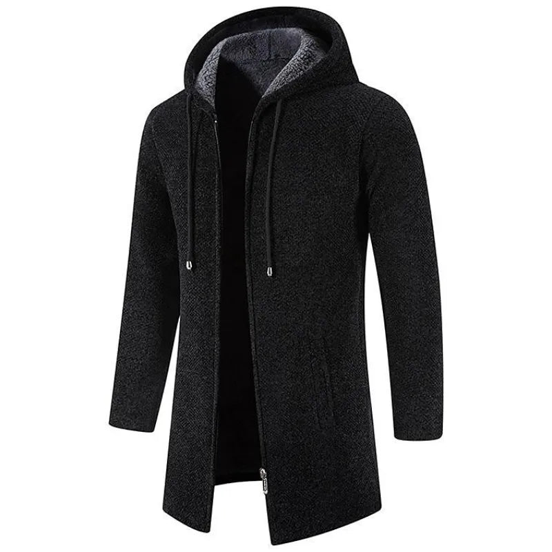 Men’s Premium Slim Fit Hoodie Long Coat